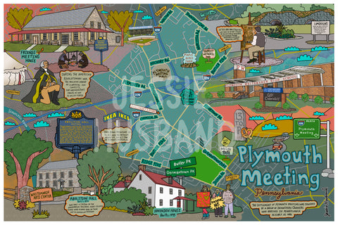 Map of Plymouth Meeting, PA (customization and framing options)