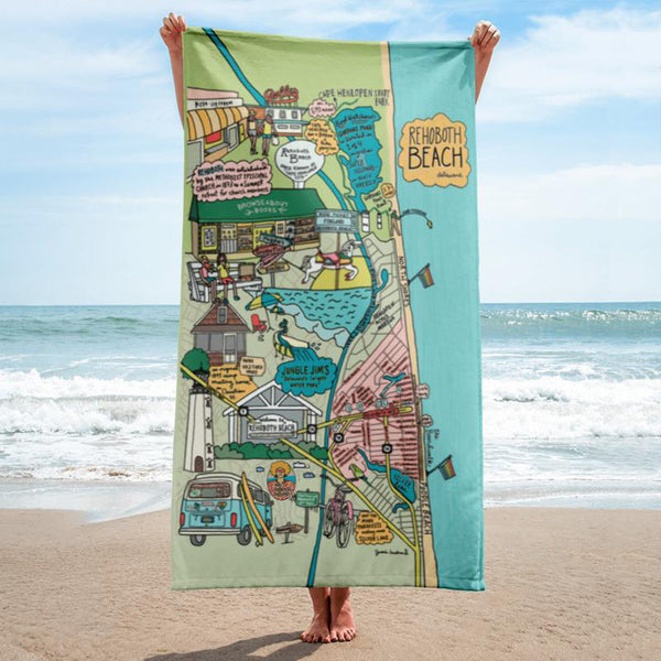 Map of Rehoboth Beach Towel - Jessie husband