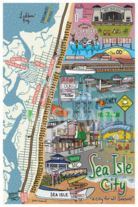Map of Sea Isle City, New Jersey (customization and framing options available) - Jessie husband