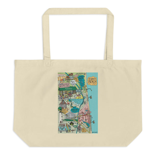 Map of Rehoboth Beach Cotton Large Tote Bag - Jessie husband