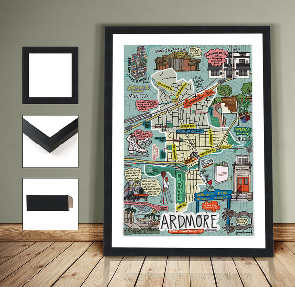 Map of Ardmore, Pennsylvania (customization and framing options available) - Jessie husband