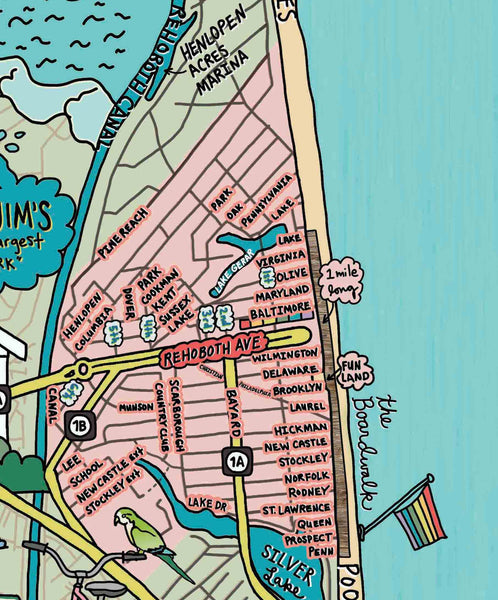 Map of Rehoboth Beach, Delaware - Jessie husband