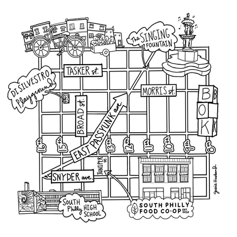 S. Philly Map Print - custom order - Jessie husband