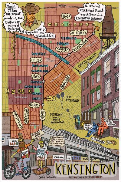 Map of Kensington, Philadelphia (customization and framing options available) - Jessie husband
