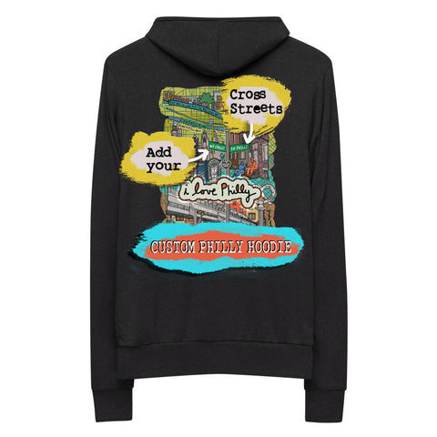 I Love Philly Hoodie, Customize w/ your cross streets - Jessie husband