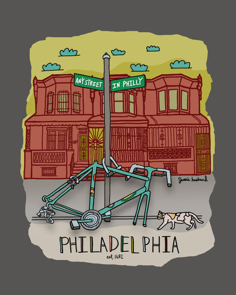 PHILADELPHIA T Shirt, Bike Philly T Shirt, Philadelphia, Philly Art, I Love Philly, Funny Philly - Jessie husband