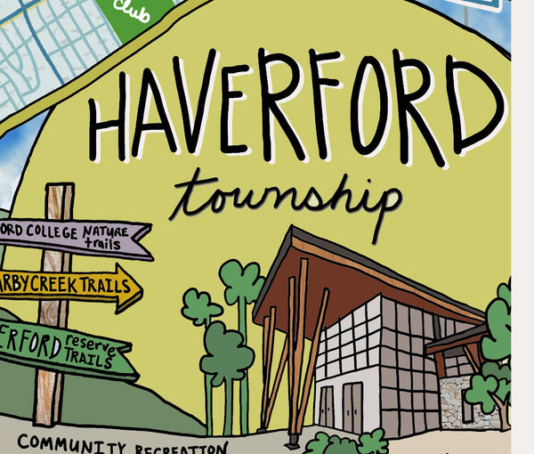 Map of Haverford Township, Pennsylvania (customization and framing options available) - Jessie husband