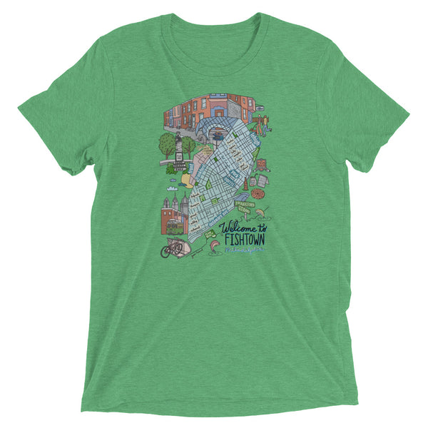 Fishtown neighborhood map Short sleeve t-shirt - Jessie husband